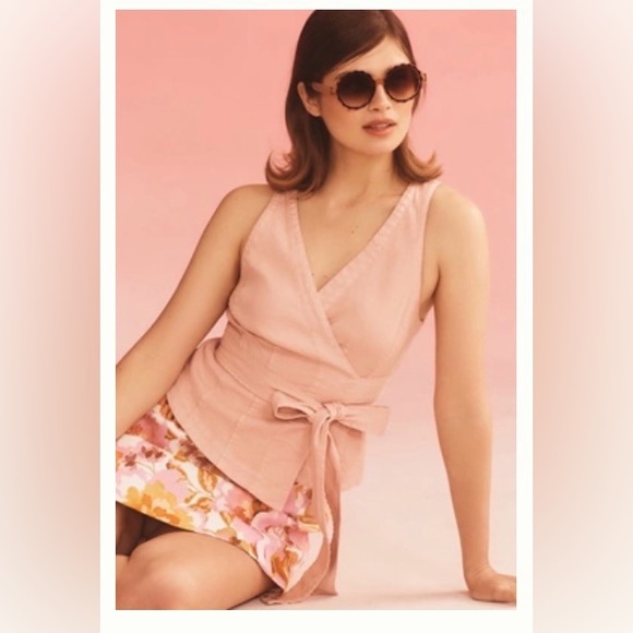 Anthropologie Tops - BY ANTHROPOLOGIE pink wrap top
